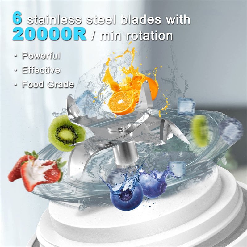 FreshForce™ Eco Blender Portable 6 - Blade Juicer for Smoothies & Shakes - Ecomosaic