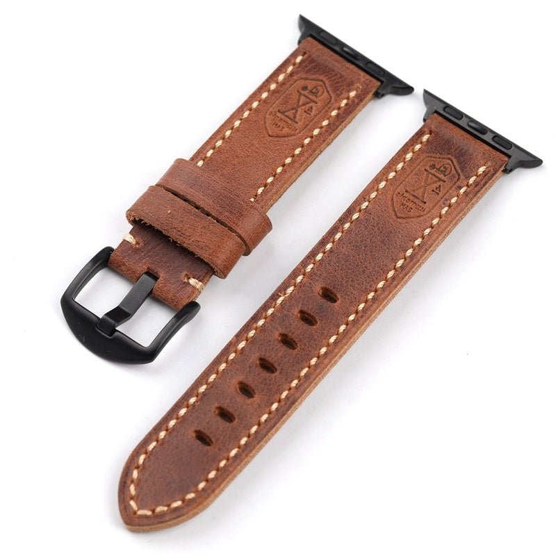 HeritageCraft™ Handmade Smartwatch Vintage Leather Strap - Ecomosaic