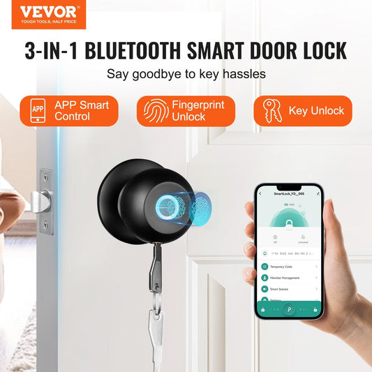 TrustTouch™ Biometric Smart Doorknob with Mobile Control - Ecomosaic