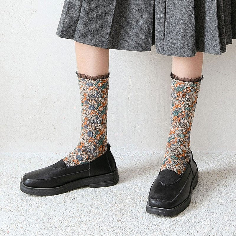 VintageCharm™ Handmade Lace Cotton Socks - Ecomosaic