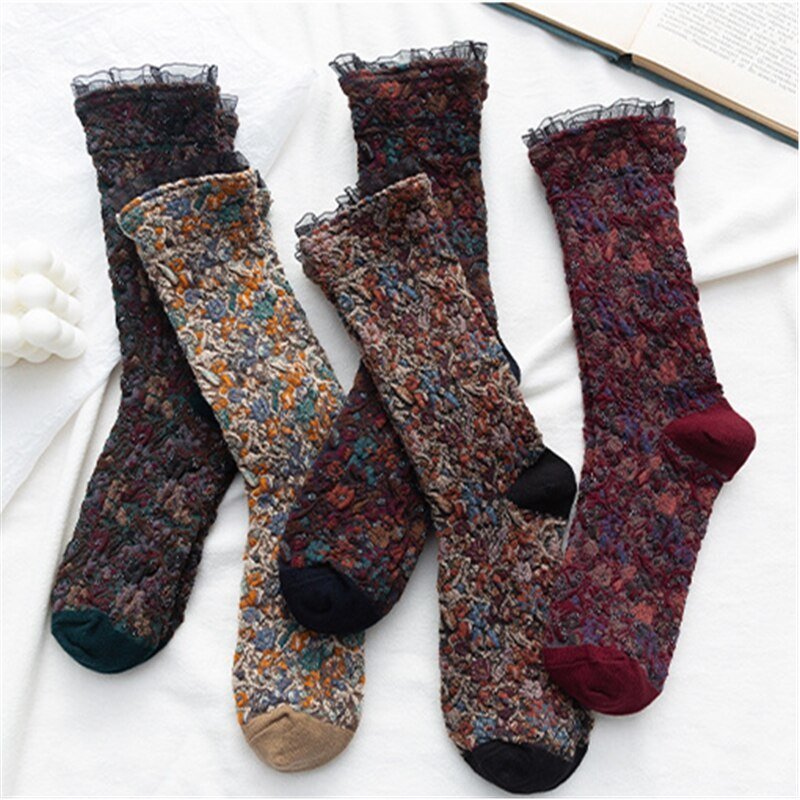 VintageCharm™ Handmade Lace Cotton Socks - Ecomosaic