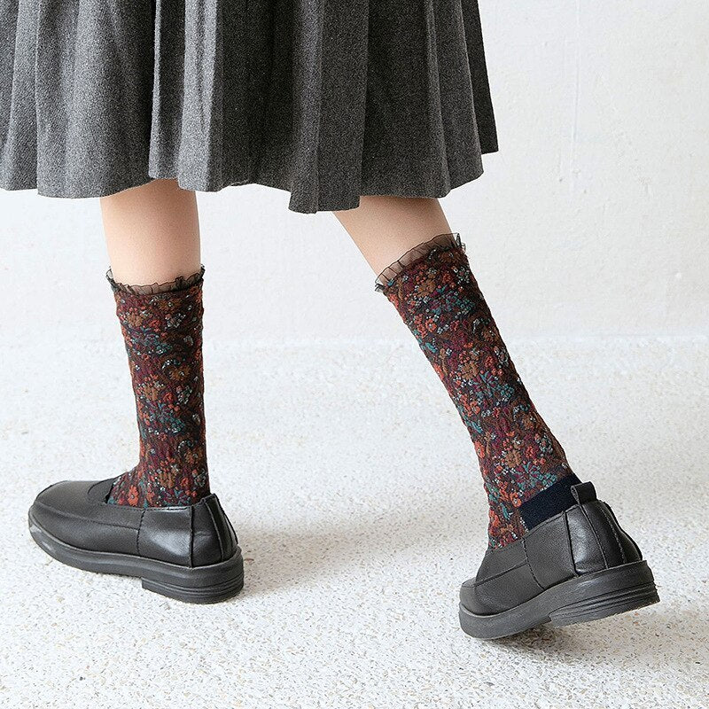 VintageCharm™ Handmade Lace Cotton Socks - Ecomosaic