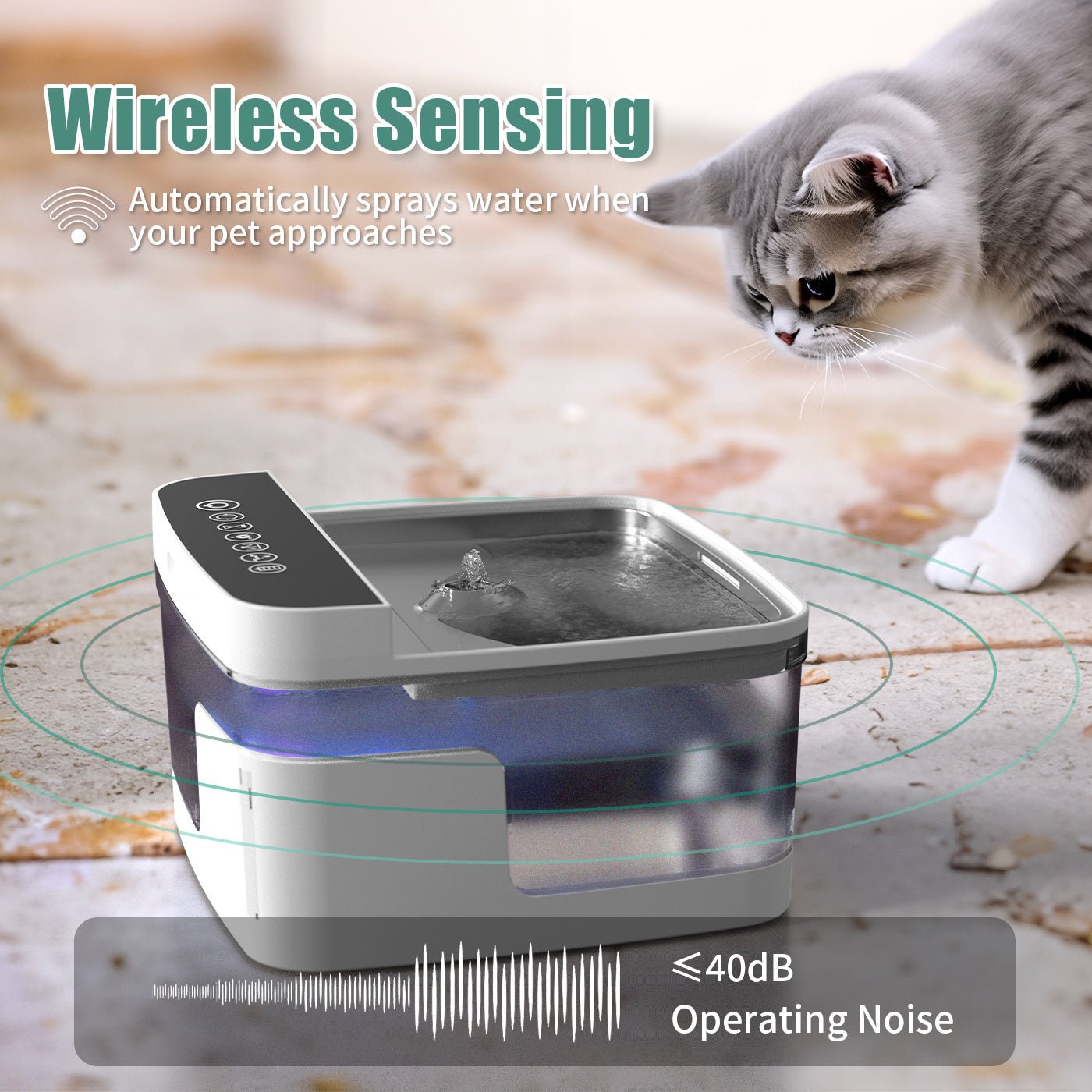 AquaGuard™ Pet Water Dispenser with Built - in UV Light - Ecomosaic