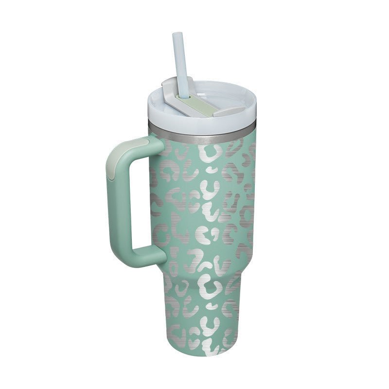 Organic 40 Oz Tumbler with Straw & Handle – Perfect for Work, Gym, or Travel - Ecomosaic