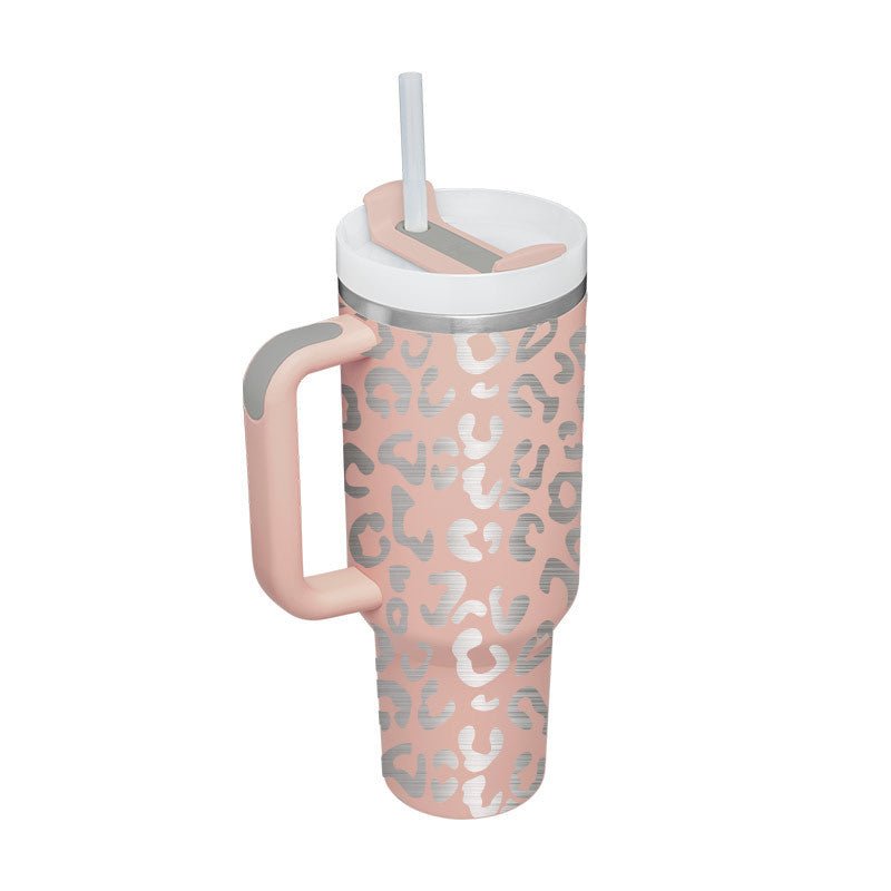 Organic 40 Oz Tumbler with Straw & Handle – Perfect for Work, Gym, or Travel - Ecomosaic