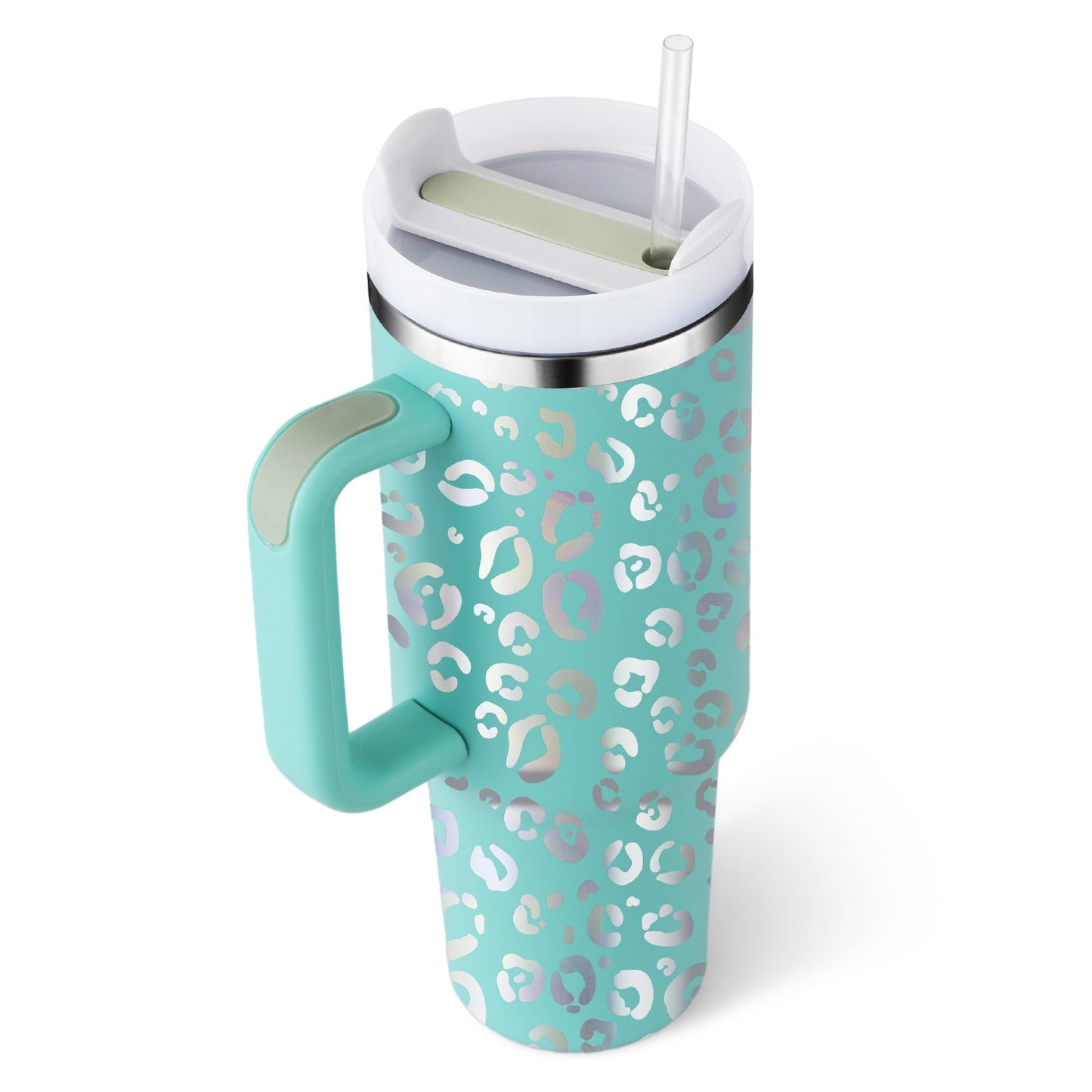 Organic 40 Oz Tumbler with Straw & Handle – Perfect for Work, Gym, or Travel - Ecomosaic