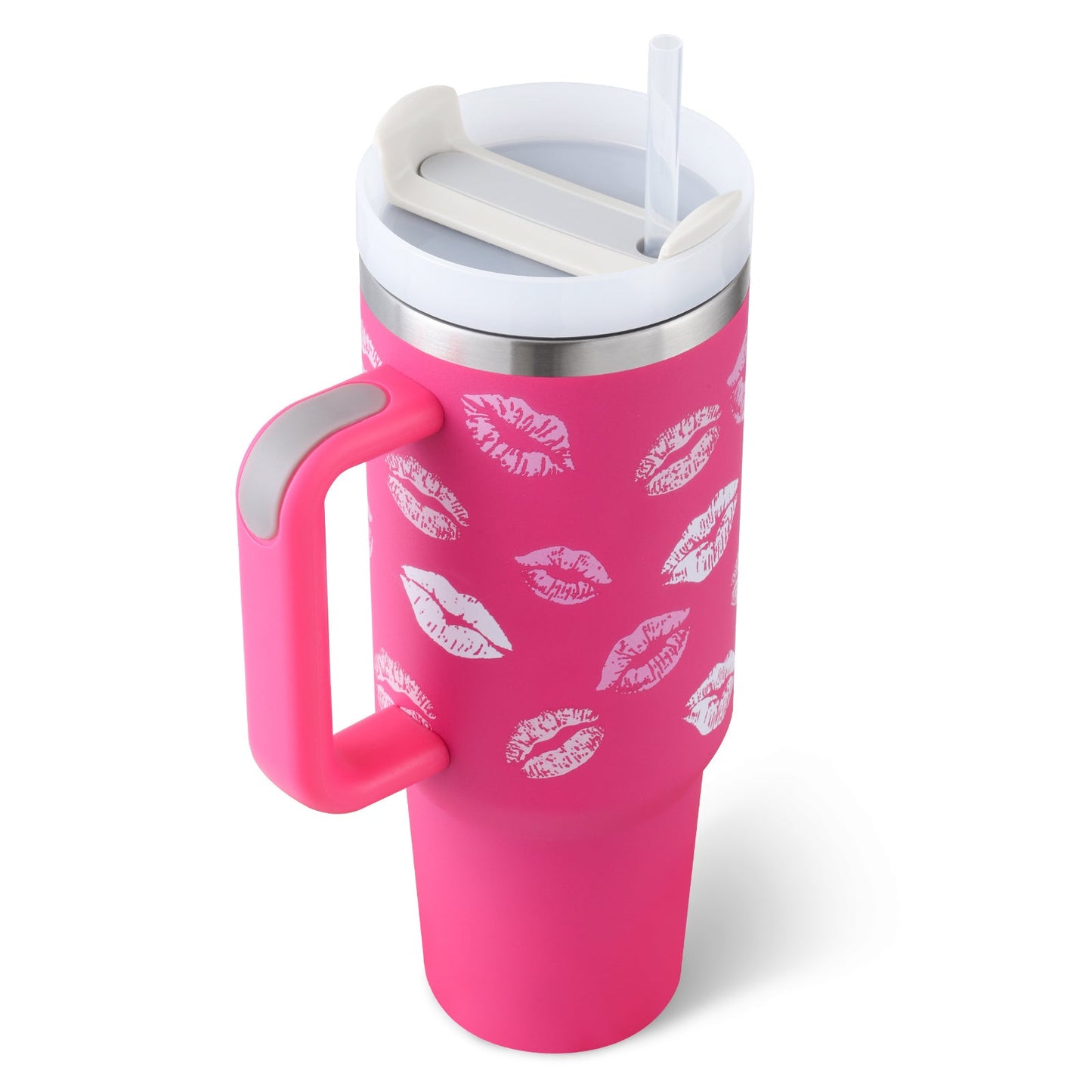 Organic 40 Oz Tumbler with Straw & Handle – Perfect for Work, Gym, or Travel - Ecomosaic
