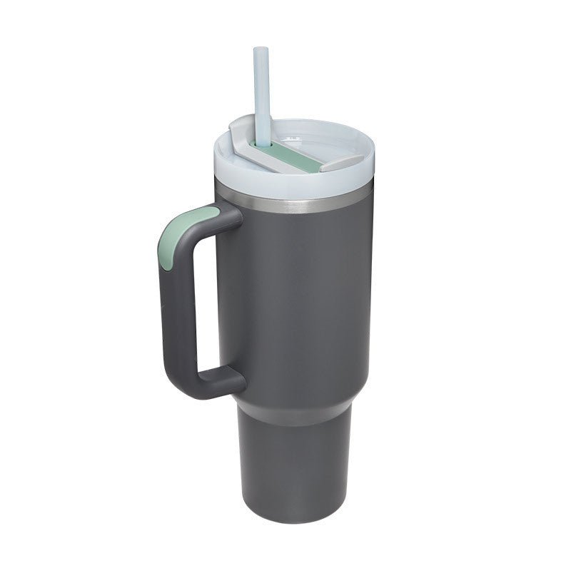 Organic 40 Oz Tumbler with Straw & Handle – Perfect for Work, Gym, or Travel - Ecomosaic