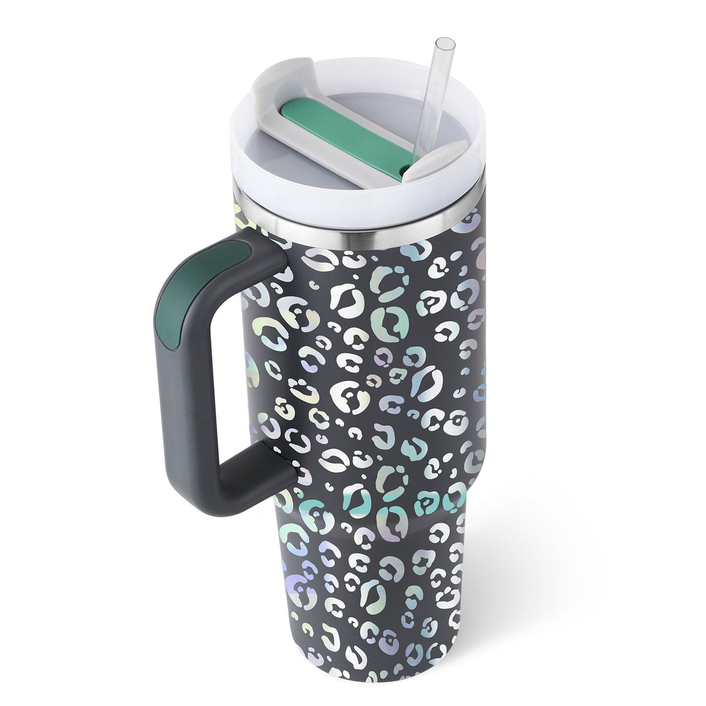 Organic 40 Oz Tumbler with Straw & Handle – Perfect for Work, Gym, or Travel - Ecomosaic