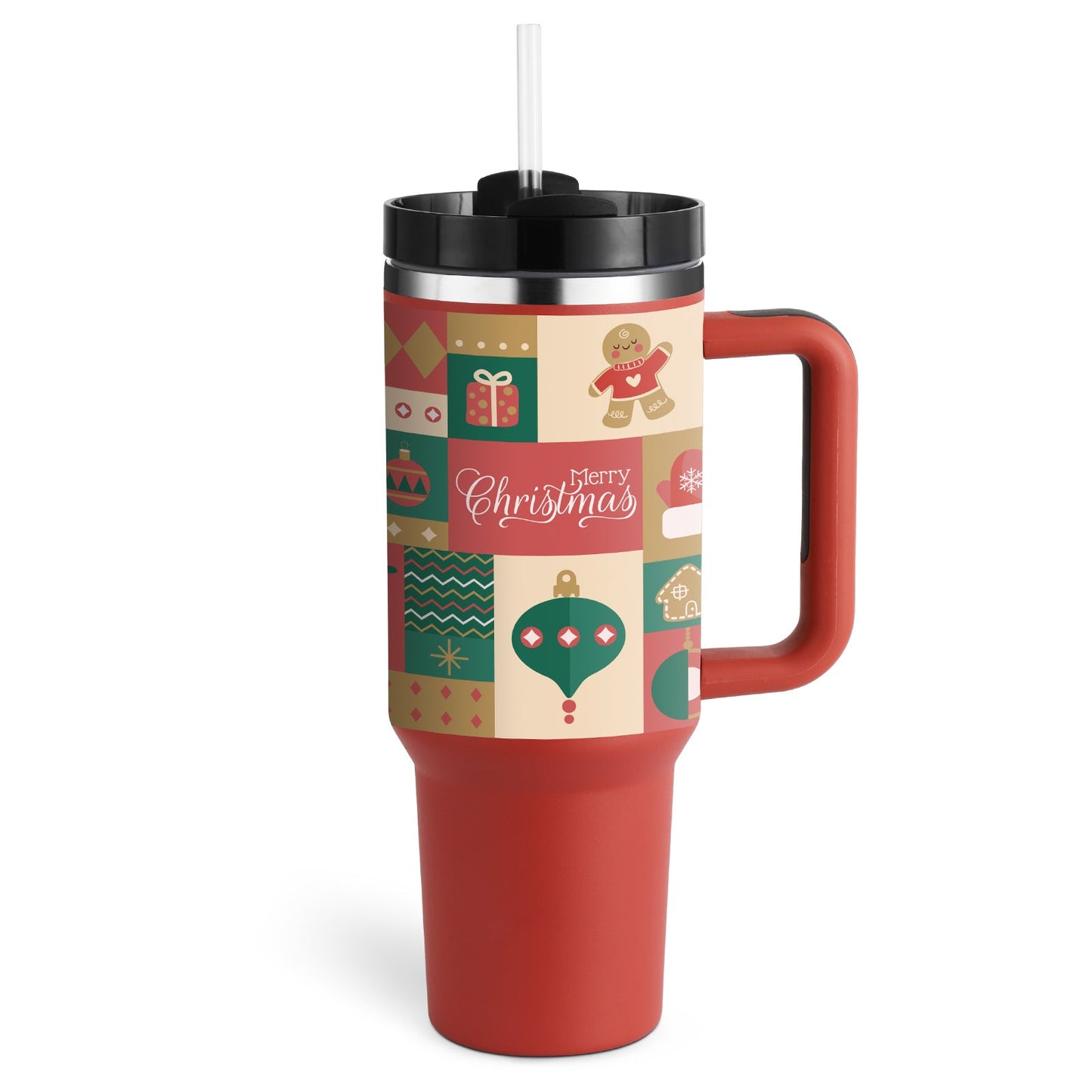 Organic 40 Oz Tumbler with Straw & Handle – Perfect for Work, Gym, or Travel - Ecomosaic