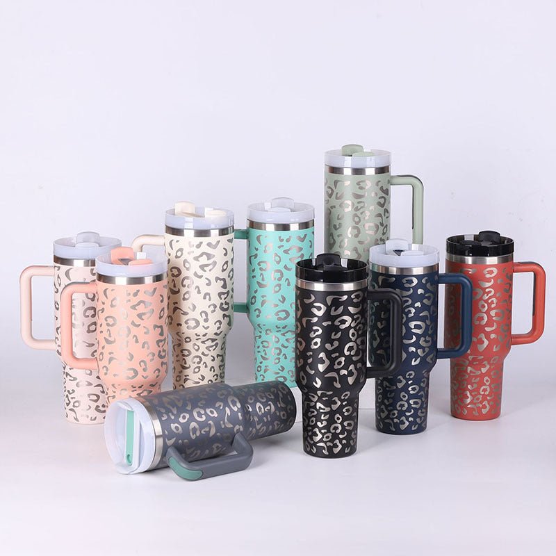 Organic 40 Oz Tumbler with Straw & Handle – Perfect for Work, Gym, or Travel - Ecomosaic