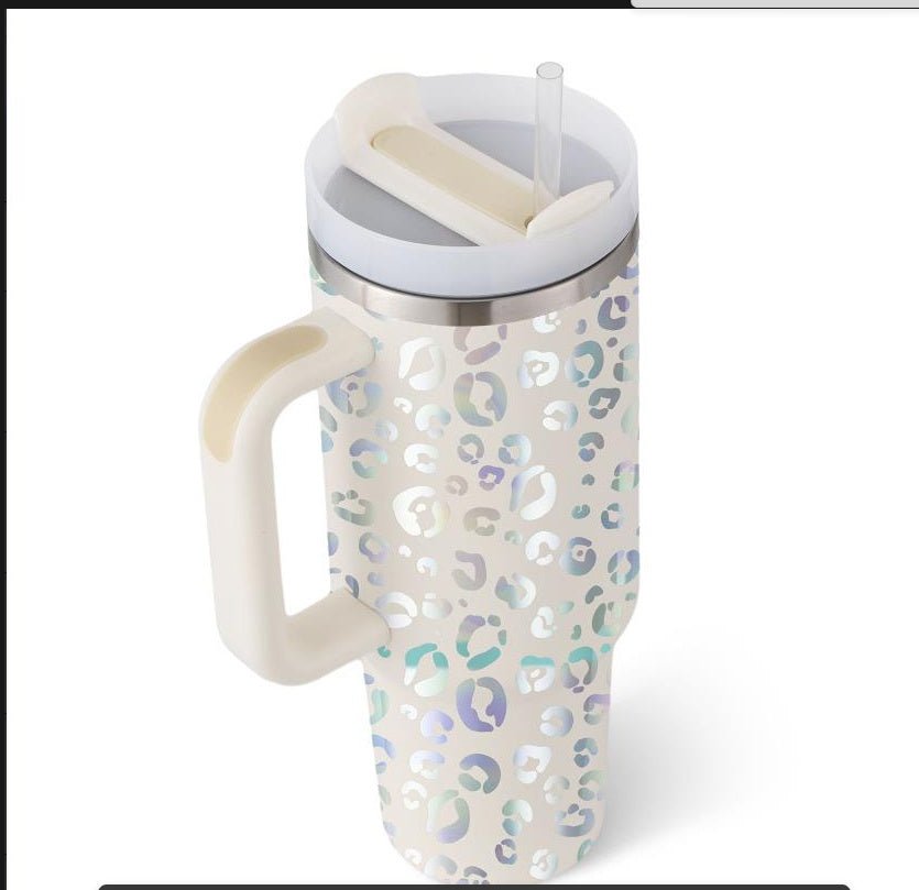 Organic 40 Oz Tumbler with Straw & Handle – Perfect for Work, Gym, or Travel - Ecomosaic