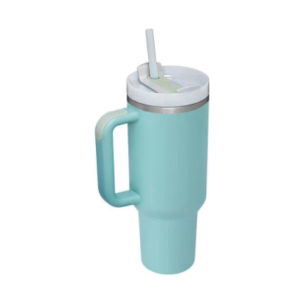 Organic 40 Oz Tumbler with Straw & Handle – Perfect for Work, Gym, or Travel - Ecomosaic
