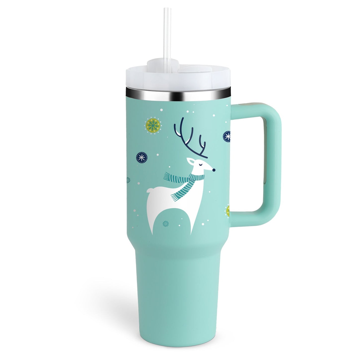 Organic 40 Oz Tumbler with Straw & Handle – Perfect for Work, Gym, or Travel - Ecomosaic