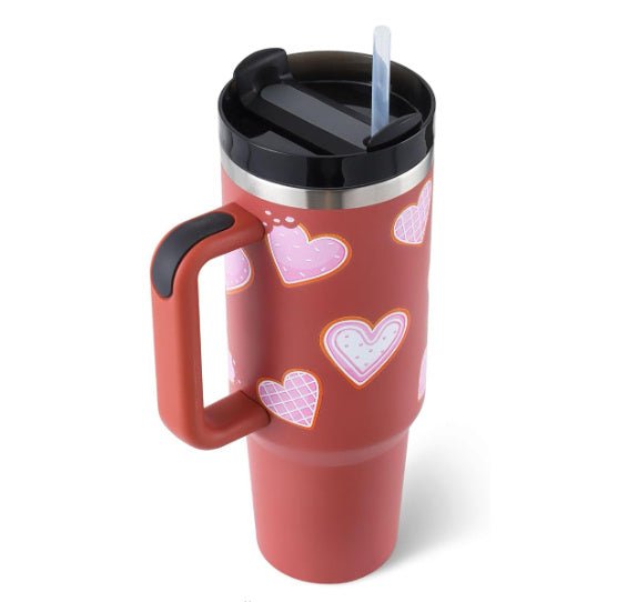 Organic 40 Oz Tumbler with Straw & Handle – Perfect for Work, Gym, or Travel - Ecomosaic