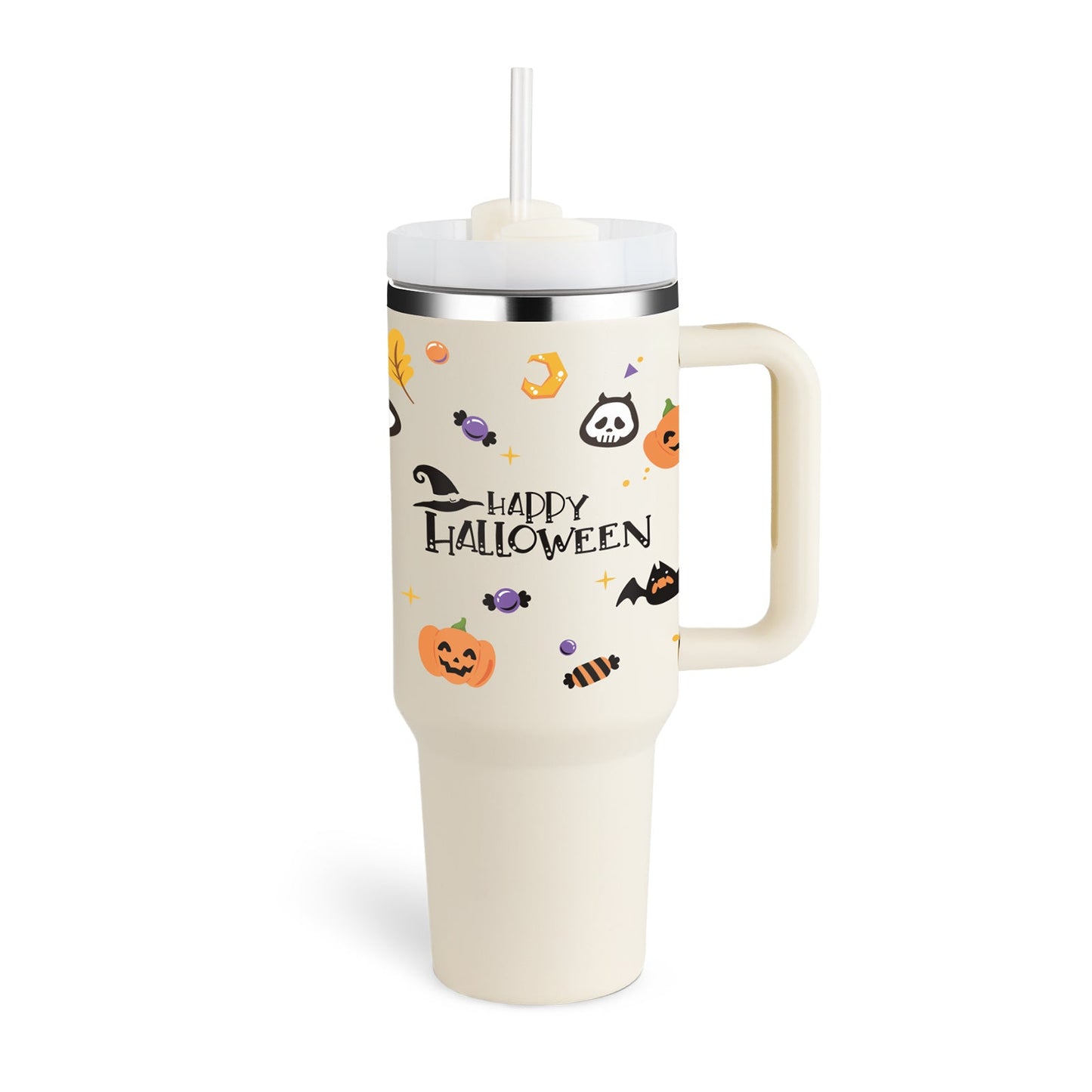 Organic 40 Oz Tumbler with Straw & Handle – Perfect for Work, Gym, or Travel - Ecomosaic